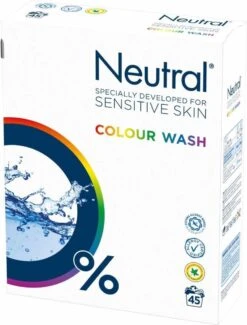 Neutral Waspoeder Kleur - Dermatologisch Getest, Parfumvrij En Hypoallergeen - 4 X 45 Wasbeurten -Thuis Wassen 912x1200