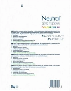 Neutral Waspoeder Kleur - Dermatologisch Getest, Parfumvrij En Hypoallergeen - 4 X 45 Wasbeurten -Thuis Wassen 937x1200 2