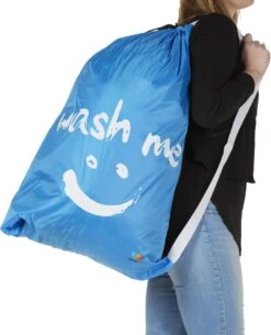 Wonair - Grote Waszak - 60x90cm - Hemelsblauw - Met Trekkoord En Draagband -Thuis Wassen 972x1200