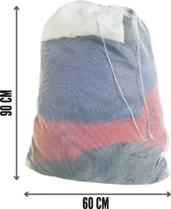 Orange85 Waszak - Groot - XL - 60 X 90 CM - Wit - Treksysteem - Trekbandsluiting - Polyester - Wasnet - Laundry Bag - Voor Kleding -Thuis Wassen 981x1200